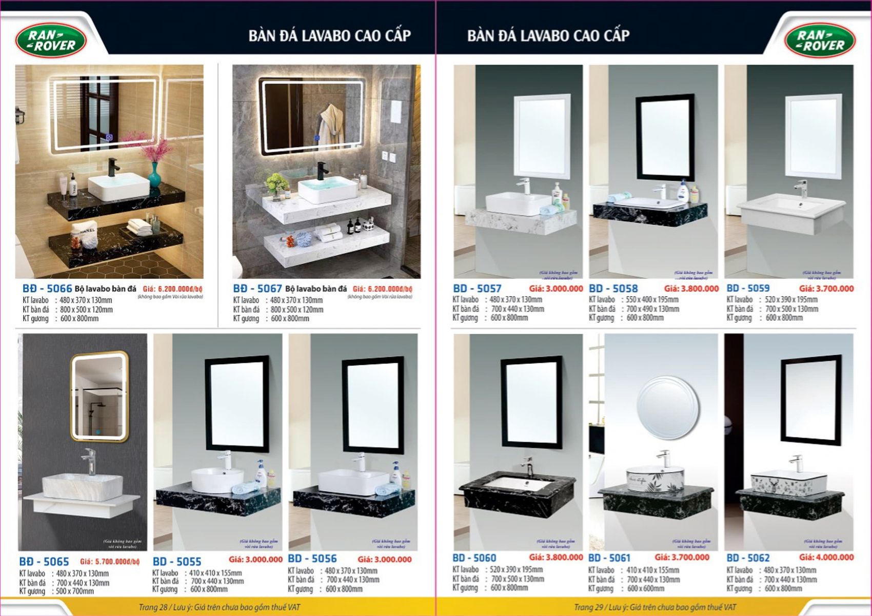 Thiết bị vệ sinh Ranrover Catalogue và Bảng giá mới nhất 2023 /Page 15